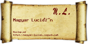 Magyar Lucián névjegykártya